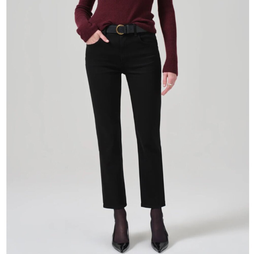 Citizens of Humanity Isola Slim Crop Jean in Plush Black, Size 25